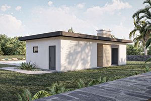 Exterior - Rear Elevation for Modern House Plan #455-641, 1 bath