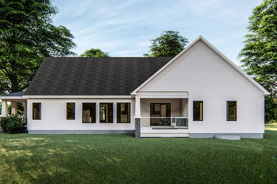 Exterior - Rear Elevation for Farmhouse House Plan #455-215 - 3 bed, 2.5 bath