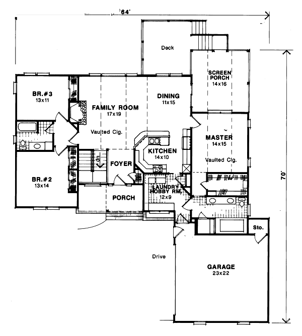 Traditional Floor Plan - Main Floor Plan #41-142