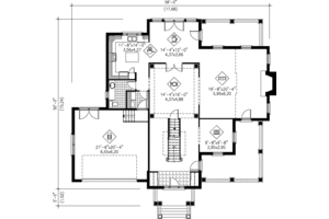 Floor Plan - Main Floor for European House Plan #25-283 - 4 bed, 2.5 bath