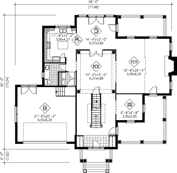 European Floor Plan - Main Floor Plan #25-283