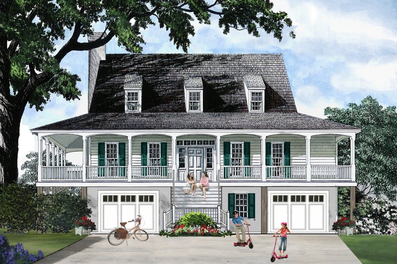 Home Plan - Southern style home, Country design, elevation