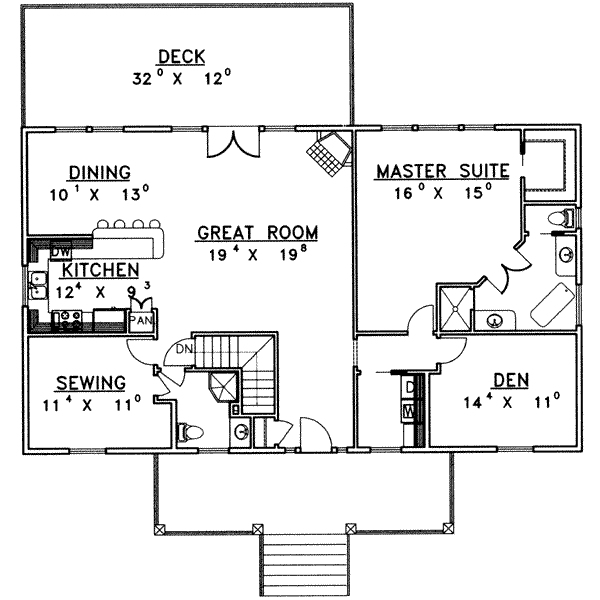 House Plan Design - Traditional Floor Plan - Main Floor Plan #117-449