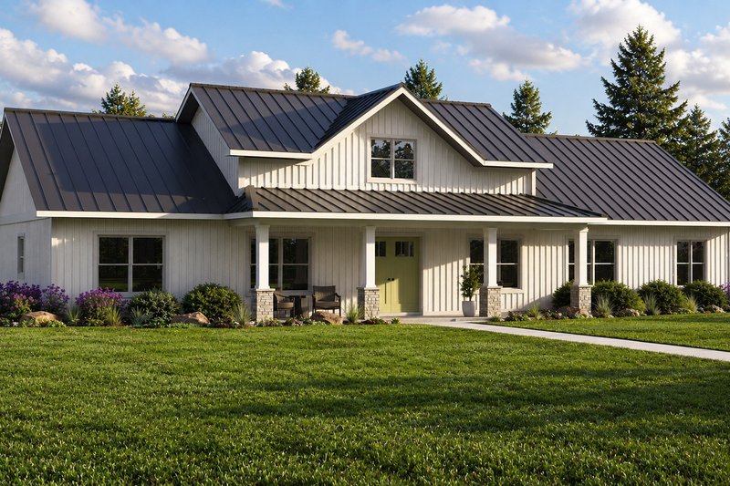 House Blueprint - Exterior - Front Elevation 3 for Farmhouse House Plan #1064-509 - 3 bed, 2.5 bath