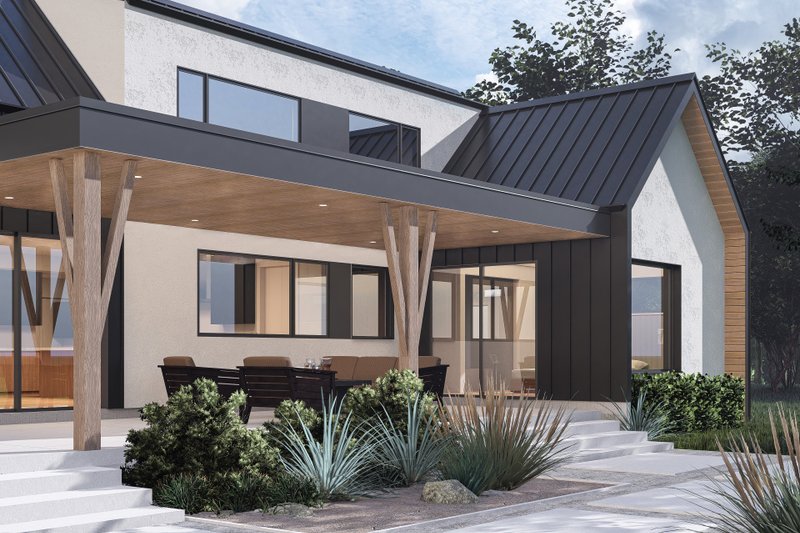 Home Plan - Exterior - Rear Elevation 1 for Contemporary House Plan #1114-90 - 4 bed, 2.5 bath