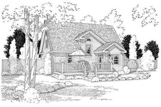 Exterior - Rear Elevation for Cottage House Plan #312-554 - 3 bed, 2 bath