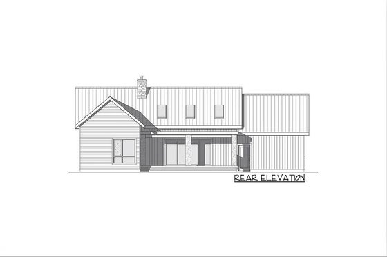 Exterior - Rear Elevation 2 for Ranch House Plan #23-2637 - 2 bed, 1 bath