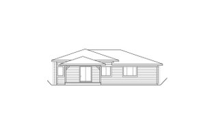 Exterior - Rear Elevation for Prairie House Plan #124-1122 - 3 bed, 3.5 bath