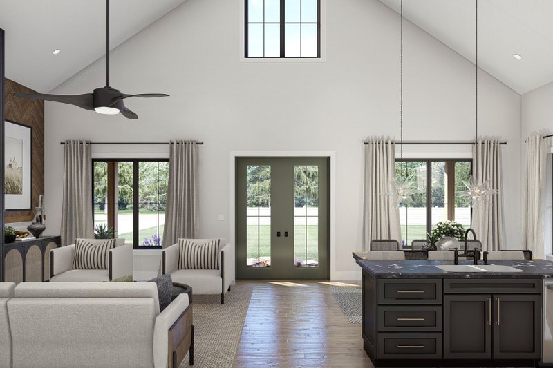 House Blueprint - Interior - Family Room for Barndominium House Plan #455-592 - 3 bed, 2 bath