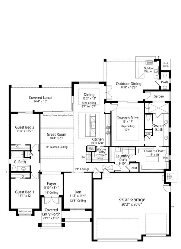 House Plan Design - Contemporary Floor Plan - Main Floor Plan #938-110