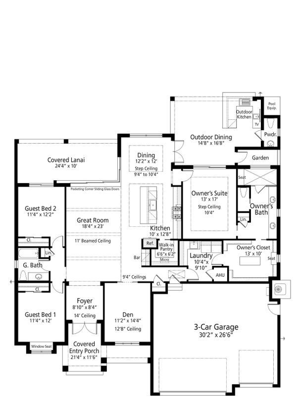 Home Plan - Contemporary Floor Plan - Main Floor Plan #938-110