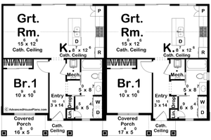 Floor Plan - Main Floor for Cottage House Plan #455-333 - 1 bed, 1 bath