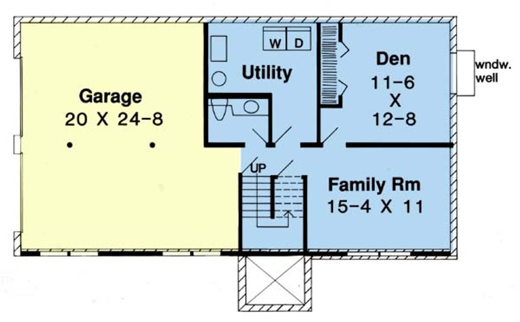 Floor Plan - Lower Floor for Traditional House Plan #312-448 - 3 bed, 2.5 bath