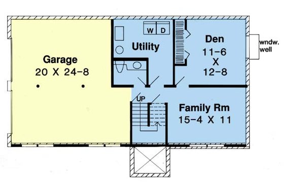 Floor Plan - Lower Floor for Traditional House Plan #312-448 - 3 bed, 2.5 bath