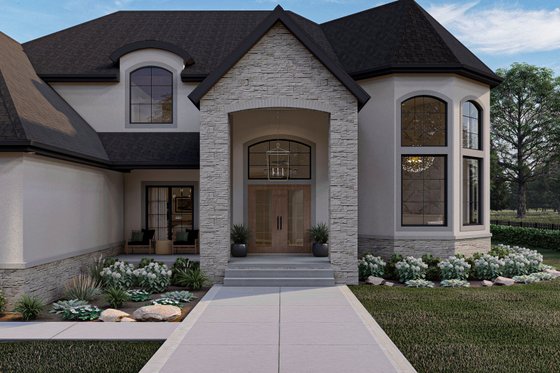 Interior - Entry for Mediterranean House Plan #455-174 - 4 bed, 3.5 bath