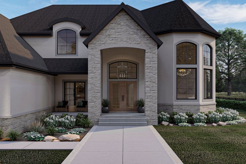 House Blueprint - Interior - Entry for Mediterranean House Plan #455-174 - 4 bed, 3.5 bath