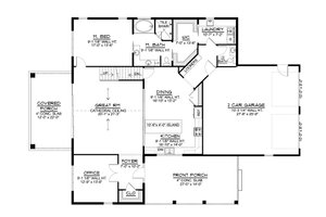 Floor Plan - Main Floor for Country House Plan #1064-285 - 3 bed, 2.5 bath