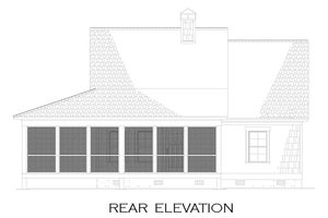 Exterior - Rear Elevation for Country House Plan #17-2534 - 3 bed, 2 bath