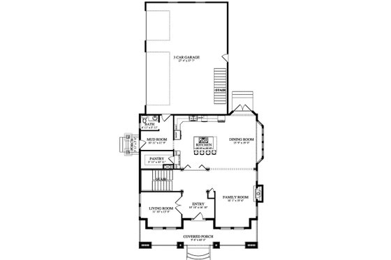 Floor Plan - Main Floor for Farmhouse House Plan #1060-44 - 6 bed, 3.5 bath
