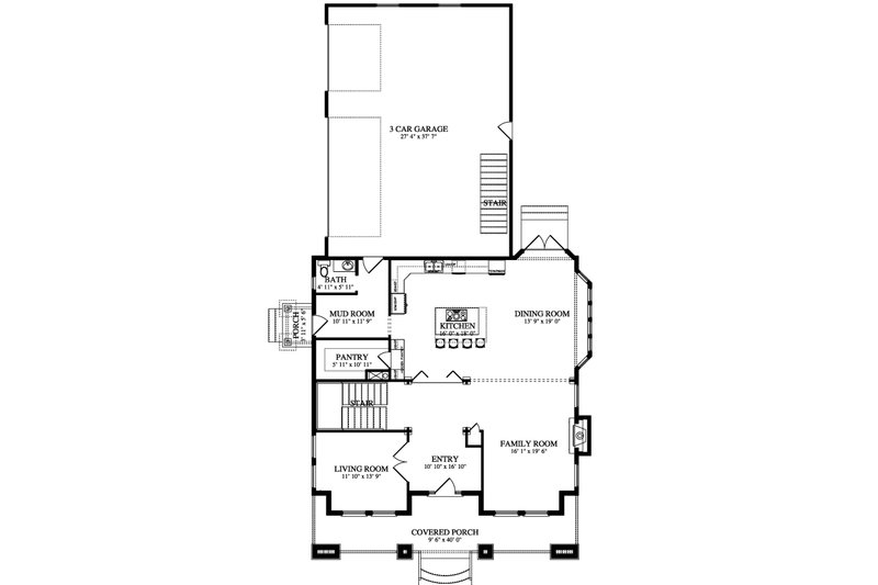 House Plan Design - Floor Plan - Main Floor for Farmhouse House Plan #1060-44 - 6 bed, 3.5 bath