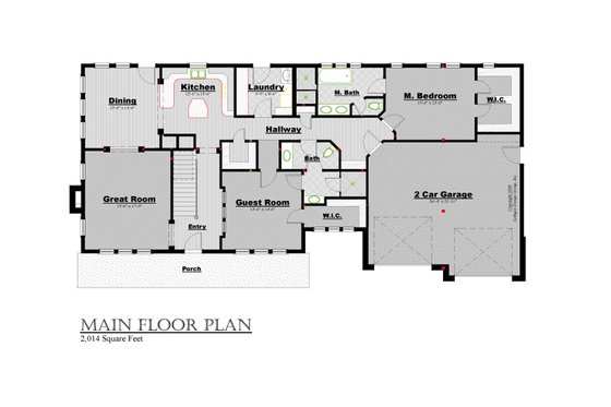 Floor Plan - Main Floor for Colonial House Plan #475-1 - 4 bed, 3 bath