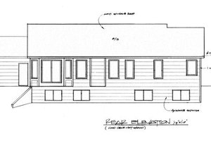 Exterior - Rear Elevation for Traditional House Plan #58-179 - 3 bed, 2 bath