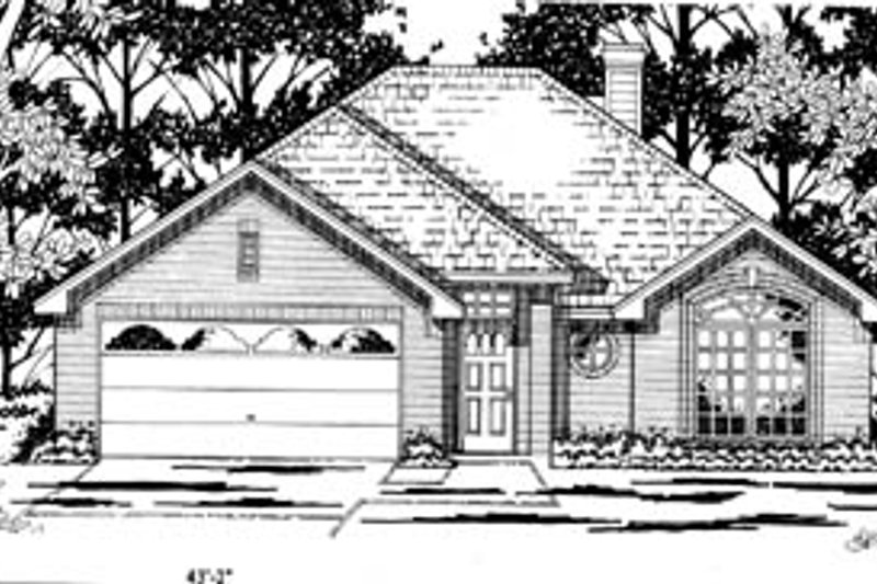Traditional Style House Plan - 3 Beds 2 Baths 1396 Sq/Ft Plan #42-225