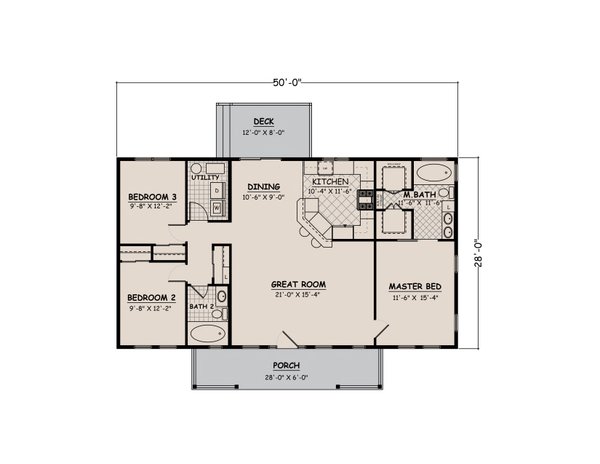 House Blueprint - Ranch Floor Plan - Main Floor Plan #1082-10