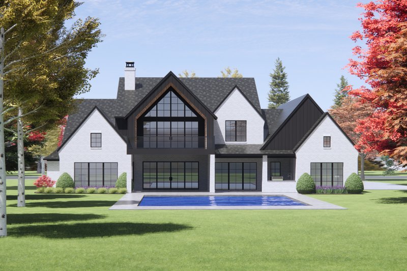 Home Plan - Exterior - Rear Elevation for European House Plan #1096-1 - 4 bed, 4.5 bath