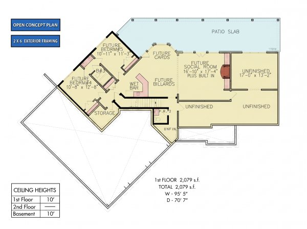 Home Plan - Floor Plan - Lower Floor for Craftsman House Plan #54-725 - 3 bed, 2.5 bath