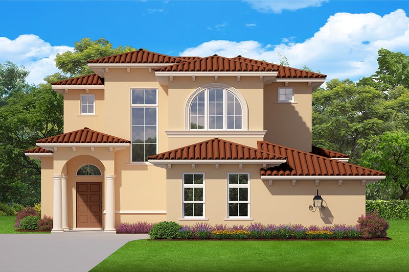 House Design - Mediterranean Exterior - Front Elevation Plan #1058-172