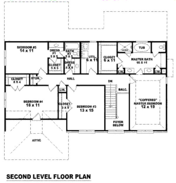 Traditional Floor Plan - Upper Floor Plan #81-13682