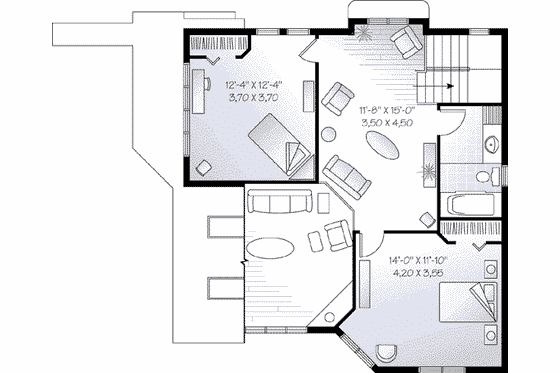 Floor Plan - Upper Floor for Modern House Plan #23-607 - 3 bed, 2 bath