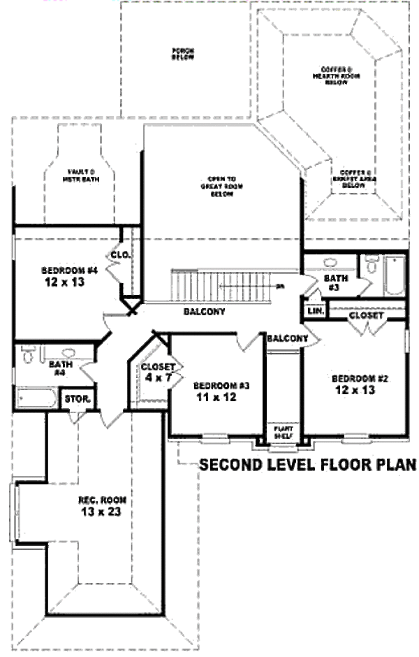 European Floor Plan - Upper Floor Plan #81-13756