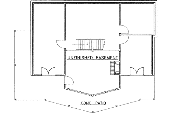 Floor Plan - Lower Floor for Country House Plan #117-301 - 3 bed, 2.5 bath