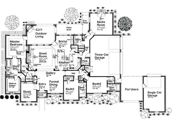 Architectural House Design - European style Plan 310-685 main floor
