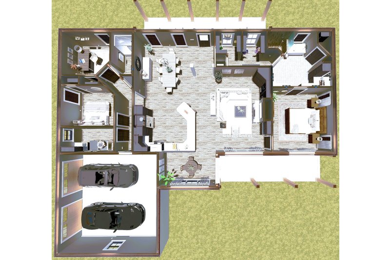 Dream House Plan - Floor Plan - Main Floor for Farmhouse House Plan #44-287 - 3 bed, 2 bath