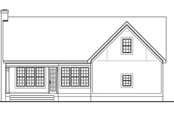 Exterior - Rear Elevation for Traditional House Plan #406-281 - 3 bed, 2 bath