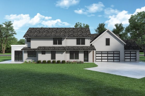 Exterior - Rear Elevation for Farmhouse House Plan #1070-133 - 5 bed, 3.5 bath