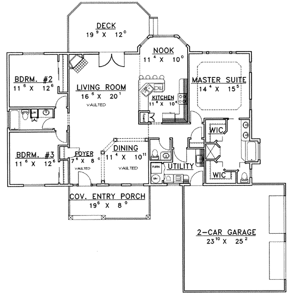 Architectural House Design - Traditional Floor Plan - Main Floor Plan #117-299