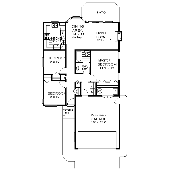 House Plan Design - Traditional Floor Plan - Main Floor Plan #18-155