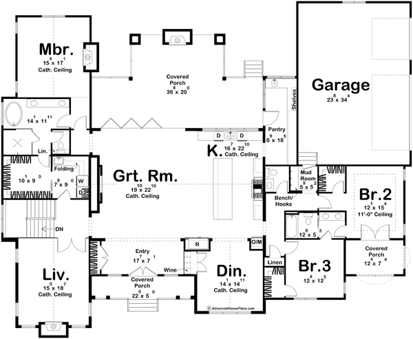 Cottage Floor Plan - Main Floor Plan #455-678