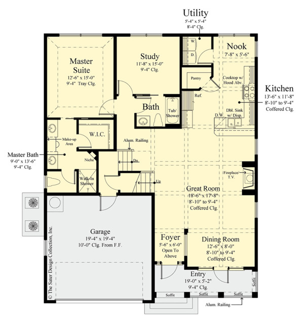 Southern Floor Plan - Main Floor Plan #930-496