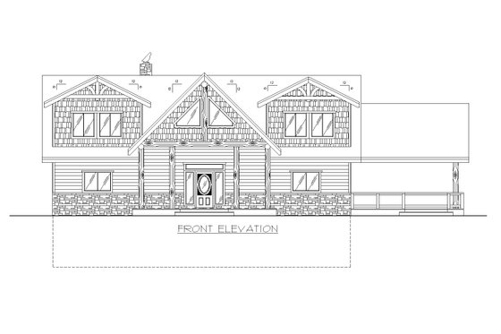 Exterior - Front Elevation 3 for Cabin House Plan #117-922 - 4 bed, 4.5 bath