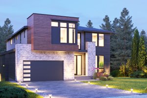 Exterior - Front Elevation 3 for Contemporary House Plan #1066-162 - 5 bed, 5.5 bath