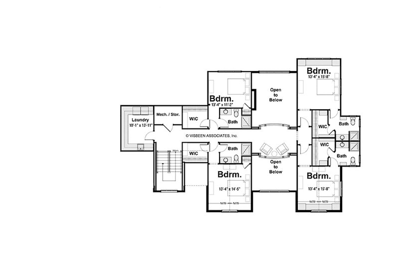 Dream House Plan - Floor Plan - Upper Floor for Farmhouse House Plan #928-422 - 5 bed, 5.5 bath