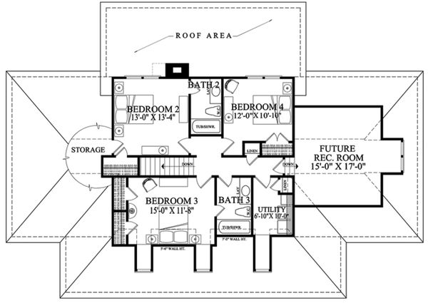 Architectural House Design - Southern Floor Plan - Upper Floor Plan #137-277