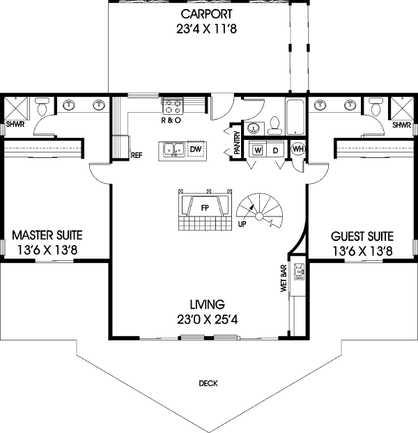 Dream House Plan - Modern Floor Plan - Main Floor Plan #60-108