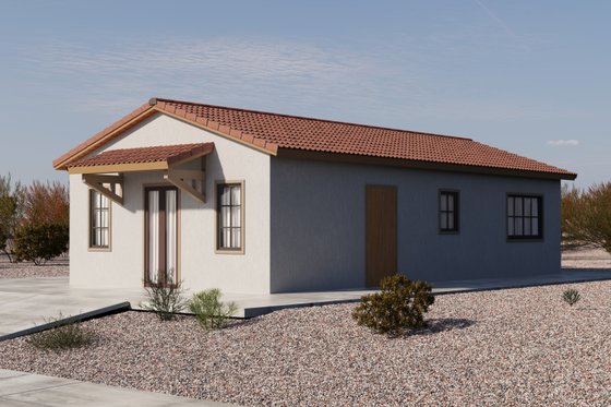 Exterior - Other Elevation 1 for Adobe / Southwestern House Plan #1106-53 - 1 bed, 1 bath