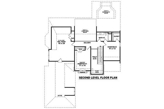Floor Plan - Upper Floor for Colonial House Plan #81-1565 - 3 bed, 3 bath